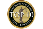 Top 10 Railroad Accident Trial Lawyers Badge