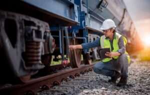 A railroad worker examining a train car. Learn about whether an illness can be considered an injury under FELA.